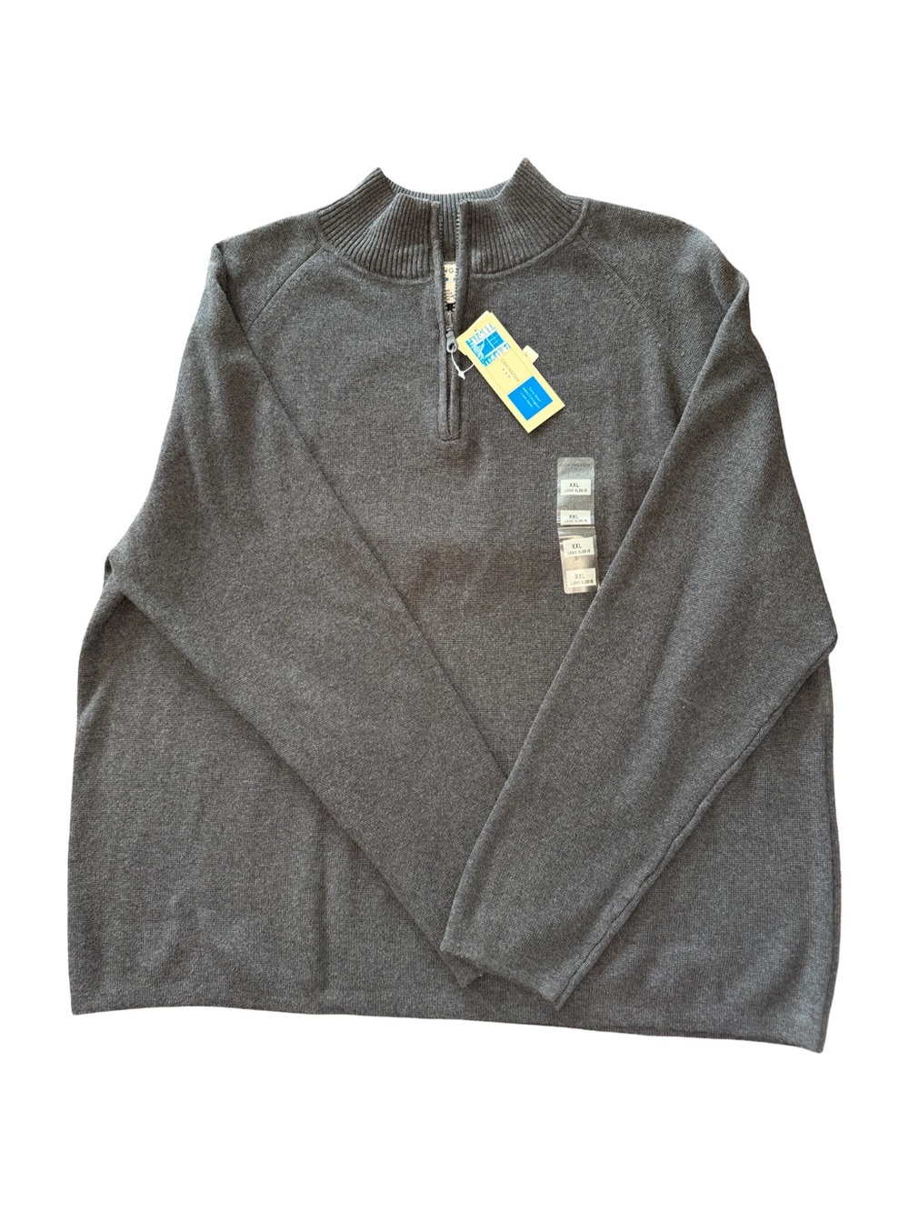 Covington Men's Cabincore Charcoal Half-Zip Cotton Sweater XXL